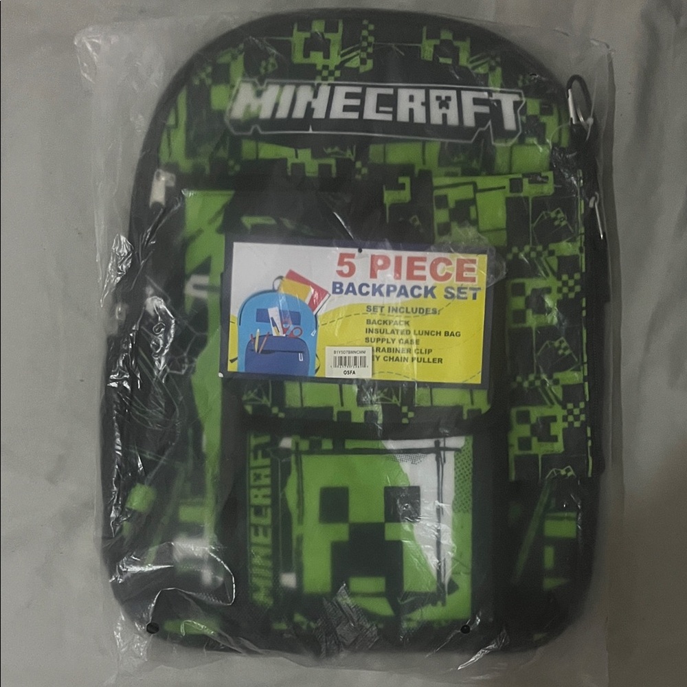 Minecraft Green Backpack Set